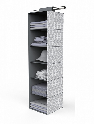 Органайзер підвісний Vivendi Grey, вертикальний 6-рівневий 1200x300xмм