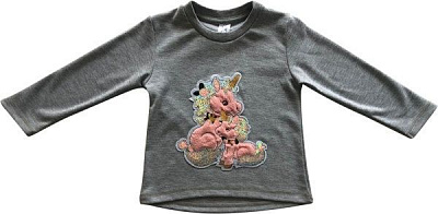 Джемпер Luna Kids 1067/22005 Единорог р.128-134 серый 