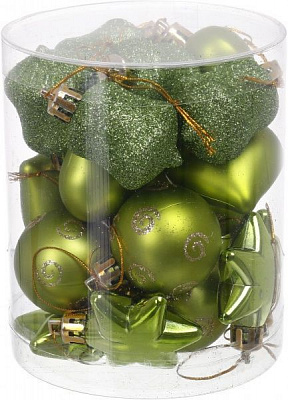 Набір ялинкових куль і декорацій Завиток зелений d40 мм 20 шт./уп.