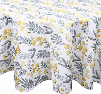 Скатерть Asteria d160 белый с рисунком Luna 