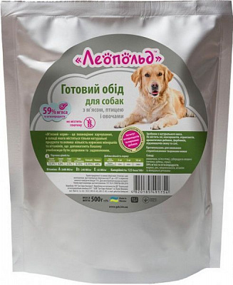 Корм Леопольд для собак готовий з ягням куркою і рисом з овочами 500 г