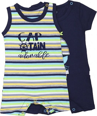 Комплект Фламінго для хлопчиків темно-синій/смужка р.62 423-129