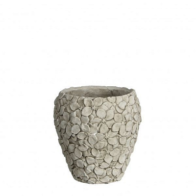 Вазон керамический Edelman Pam круглый 2,5 л бежево-серый (754409) 