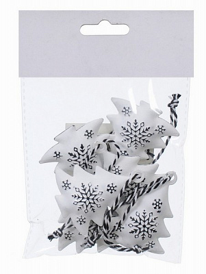 Набір новорічних прикрас Ялинка біло-чорна M-375956 6 шт./уп.