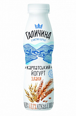 Йогурт Галичина Злаки 2,2% 300 г