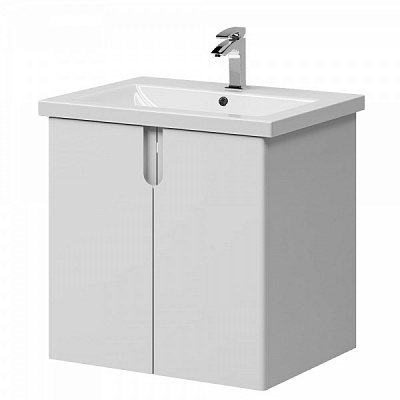 Тумба підвісна Aquarius Mona білий з умивальником Комо 70