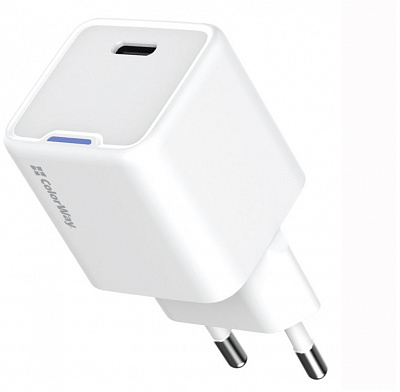 Сетевое зарядное устройство ColorWay GaN Mini 30W PD USB-C white