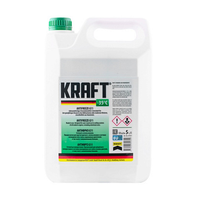 Антифриз Kraft G11 -35° 5л зелений