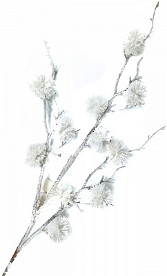 Декорація новорічна Dalian Everglory гілка з пумпонами 75 см EYK20-095