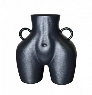 Ваза керамическая Nana ceramics Ким 25 см черный муар 