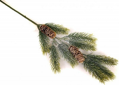 Декорація новорічна Гілка хвойна з шишками 45 см EPI-EYZ-H19356