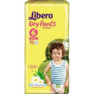 Подгузники Libero Dry Pants 6 13-20 кг 30 шт