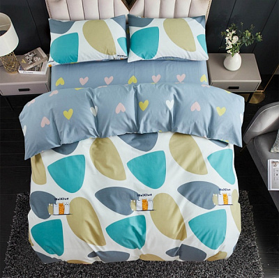 Комплект постільної білизни Fat cats 1,5 синій із малюнком La Nuit