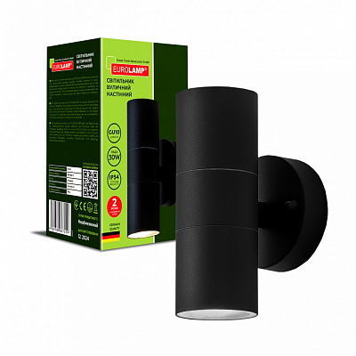 Светильник уличный настенный Eurolamp 30 Вт GU10 черный LH-2xGU10(spot)