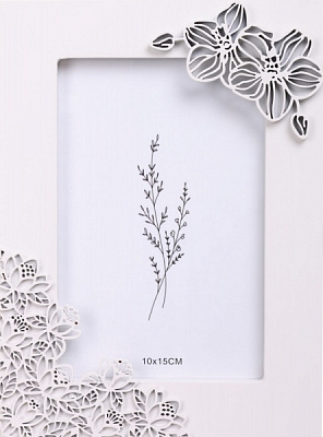 Рамка для фото FLOWERS МДФ 1 фото 10x15 см срібний