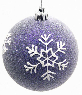Куля Сніжинка d100 фіолетовий/білий