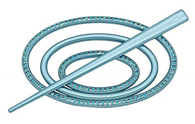 Заколка Овал 3 Еліт 60х100 мм синій В0032-10 MISLT