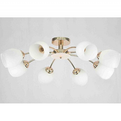 Люстра потолочная Геотон А489-8 8x60 Вт E27 золотой 