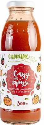 Сок Спориш Тыквенно-малиновый с мякотью и сахаром 0,3л 