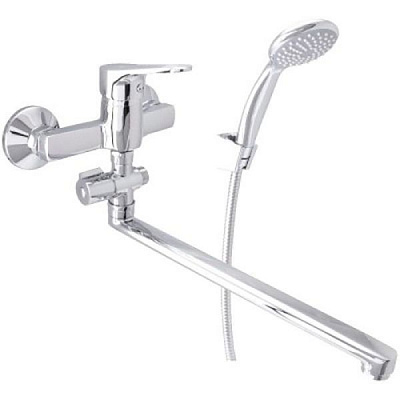Смеситель для ванны Rubineta с лейкой и душевым шлангом Luka-12 LU2CK08