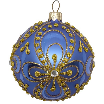 Куля новорічна 9210-2 80 мм синій