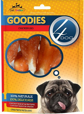 Снеки 4Dog для собак Ножки куриные 100г