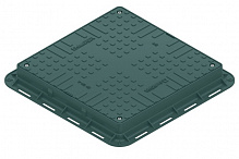 Люк квадратний Vodaland 700х700 мм пластиковий Easy 700х700 DN560 легкий з замком зелений