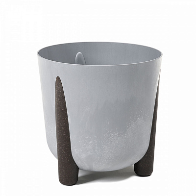 Вазон пластик FRIDA 25,5х25,3 см круглий бежево-сірий 8,1 л Lamela (9272280)