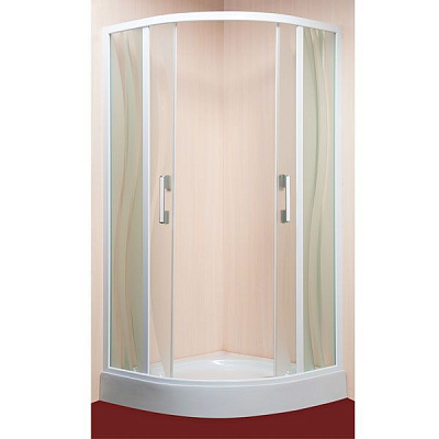 Душевая кабина Erlit 05509-S2 90x90 профиль белый, стекло матовое