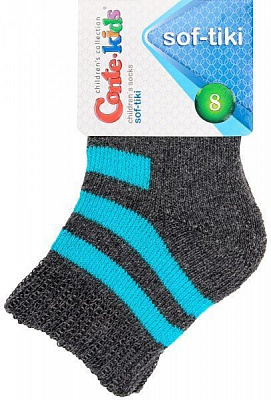 Шкарпетки дитячі Conte-Kids SOF-TIKI 210 7С-46СП р.8 темно-сірий-бірюзовий