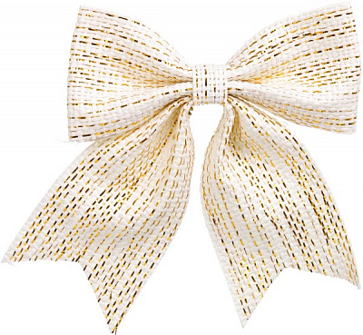 Декорация новогодняя бант 14 см золотой 2 шт