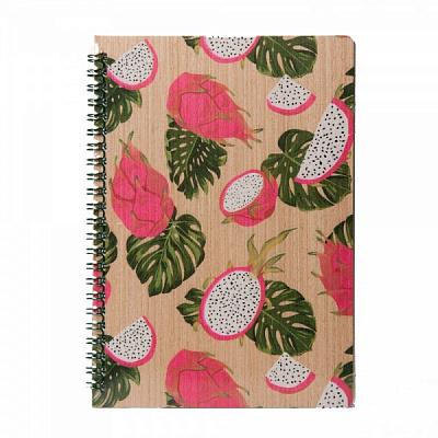 Блокнот из экомодифицированной древесины Драгон Фрукт А5 KIRI Sketch
