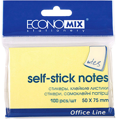 Бумага для заметок E20931 50x75 мм с липким слоем 100 шт. Economix