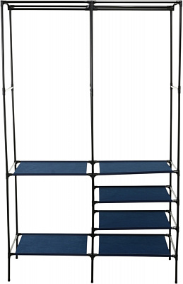 Тканевый шкаф для одежды 1730х1077х450 мм синий