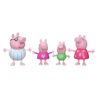 Игровой набор Peppa Figurines Дружная семья Пеппы_Пижамная вечеринка F2192 