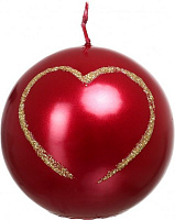 Свічка декоративна Серце, d=8 см, червона Pako-If