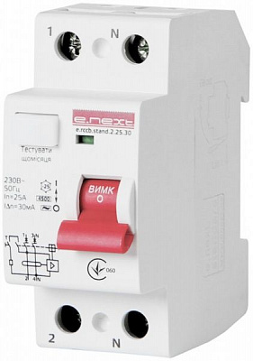 Дифференциальный автомат  E.next (e.rccb.stand.2.25.30) 2р 25 А 30 мА s034001