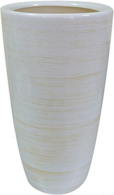 Горщик керамічний Оріана-Запоріжкераміка Циліндр глянець круглий 17л біло-золотистий