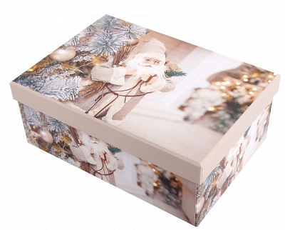 Коробка подарункова прямокутна Санта 37,5х29х16 см 11102111010