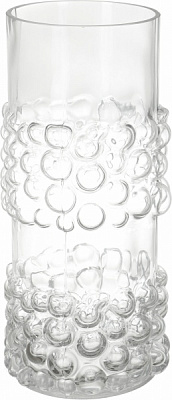 Ваза стеклянная Bubbles 30 см прозрачная 