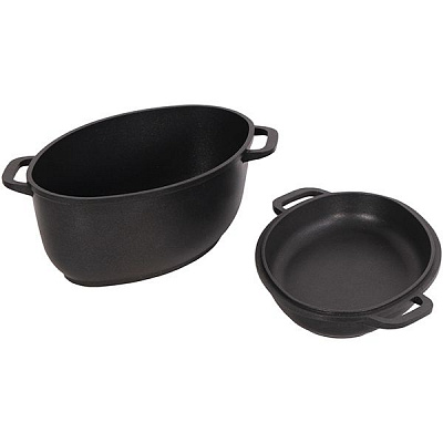 Гусятница с антипригарным покрытием с крышкой-сковородой 6 л G601P Biol