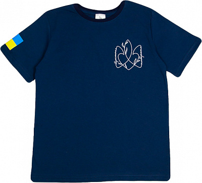 Футболка патриотическая унисекс Luna Kids Тризуб р.152 синий 