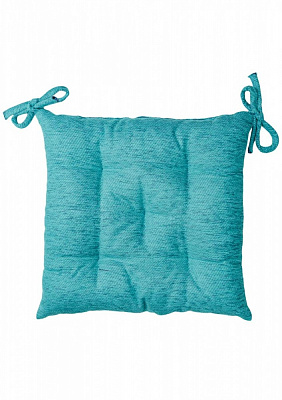 Подушка на стул Chenilla бирюзова 40х40 см Прованс