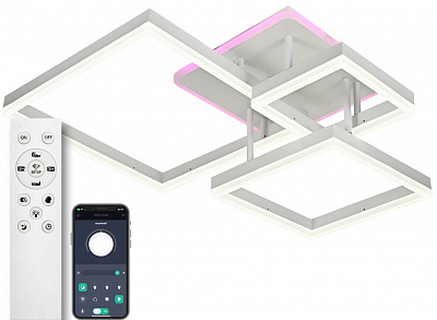 Люстра світлодіодна Luminaria 4x105 Вт LED-модуль білий GENNY SQUARE RGB 105W 4S WHITE