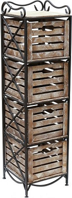 Этажерка Le-Puf с 4 ящиками 1300x360x360 мм черный