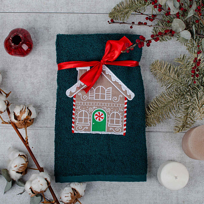 Рушник махровий Новий Рік 50x90 см зелений La Nuit