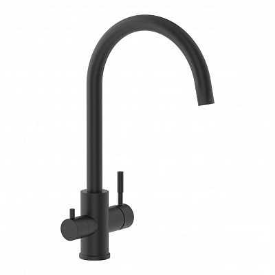 Змішувач для кухні Imprese ARGO-S f03409016FB, з підключенням питної води, чорний матовий