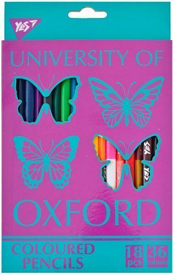 Олівці кольорові Oxford Butterflies 18/36 кольорів YES