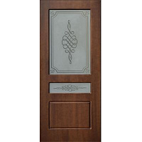 Дверь межкомнатная Эрида 60 см табак стекло с рисунком
