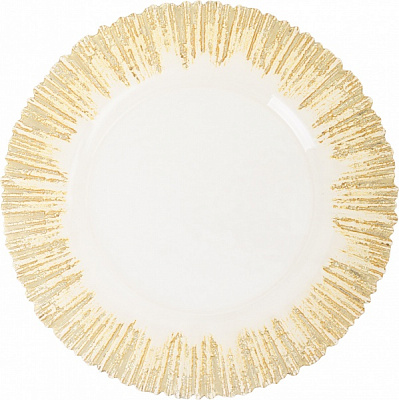 Блюдо AURA 33,5X1,3 см античное золото Arda Cam 